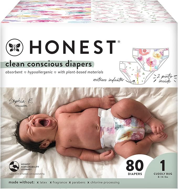 The Honest Company Clean Conscious Diapers | Plant-Based, Sustainable | Rose Blossom + Tutu Cute ... | Amazon (US)