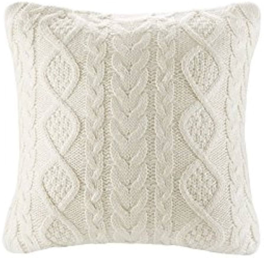 Decorative Knit Throw Pillow Cover Chiristmas Farmhouse Sweater Square Warm Cushion Cover for Cou... | Amazon (US)