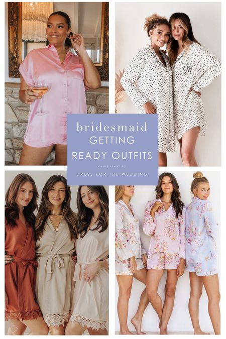 Robes, pjs, and tank shorts sets for bridesmaid getting ready outfits . Personalized gifts for bridesmaids 💕

#LTKWedding #LTKFindsUnder100 #LTKGiftGuide