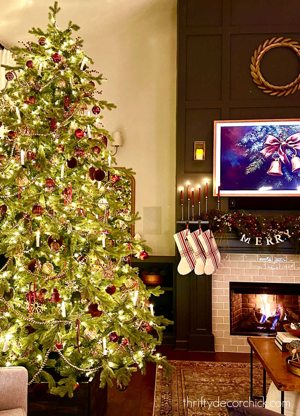 My favorite Christmas tree and mantel yet! I love all the metallic tones and DIY touches.  

 #LTKHoliday #LTKSeasonal