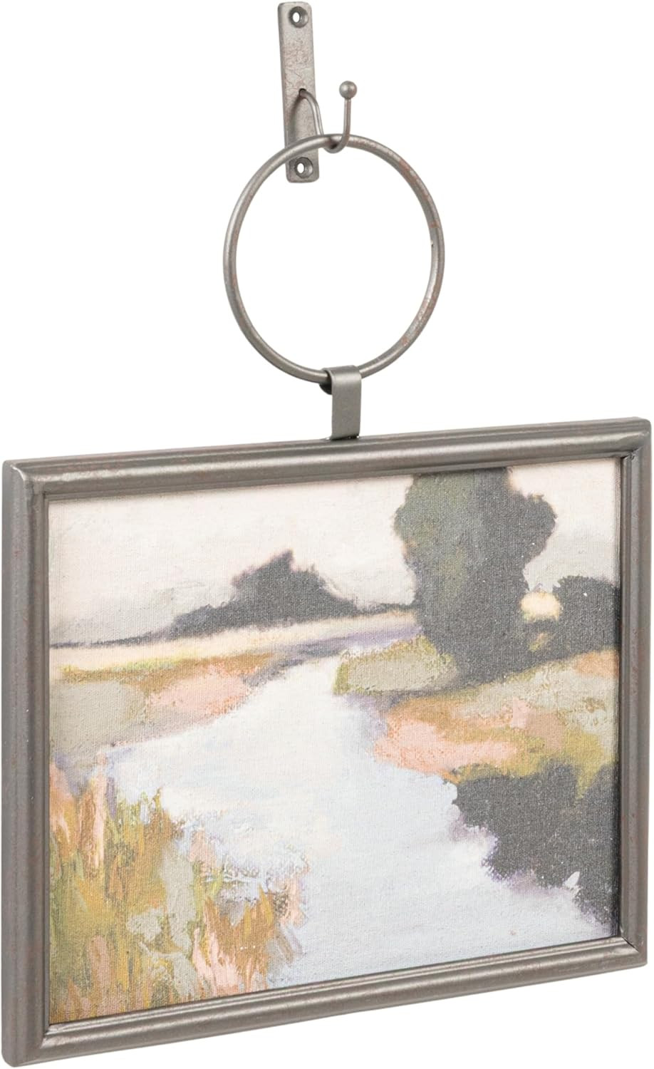 Creative Co-Op Metal and Wood Framed Landscape Wall Art with Hanging Bracket, Multicolor | Amazon (US)