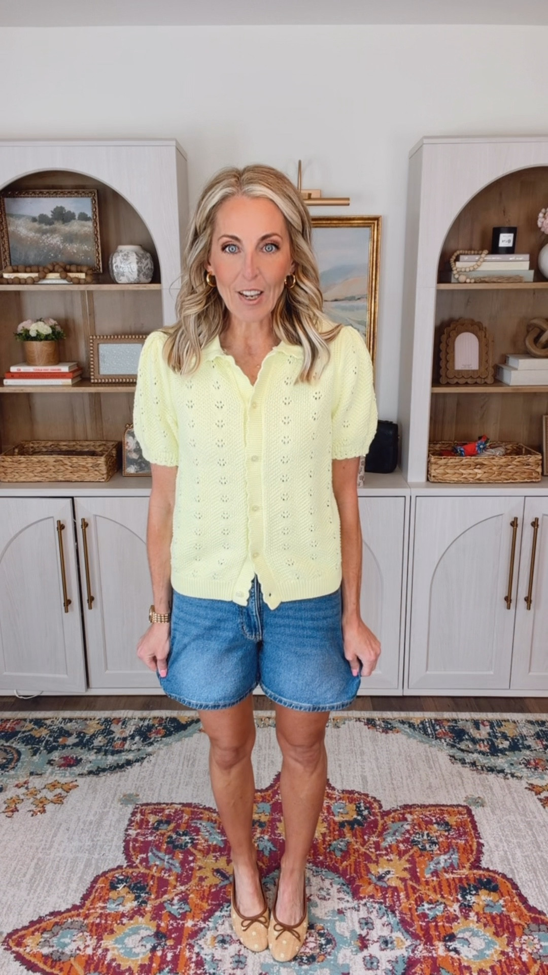 Steal my Sunday Style … This Free Assembly mini dress is on sale today for less than $25 and it’s the perfect balance of sophisticated with a playful vibe. Sleeveless, flattering fit with a self-tie belt and yes… it has pockets. 

Wearing a size XS. I added this soft cardigan for an easy layered look, then switched it up with the same cardi paired with Time & Tru shorts for just $18 (wearing size 0). Three ways to style pieces you’ll wear all spring.

Comment SUNDAY and I’ll send you all the links.
