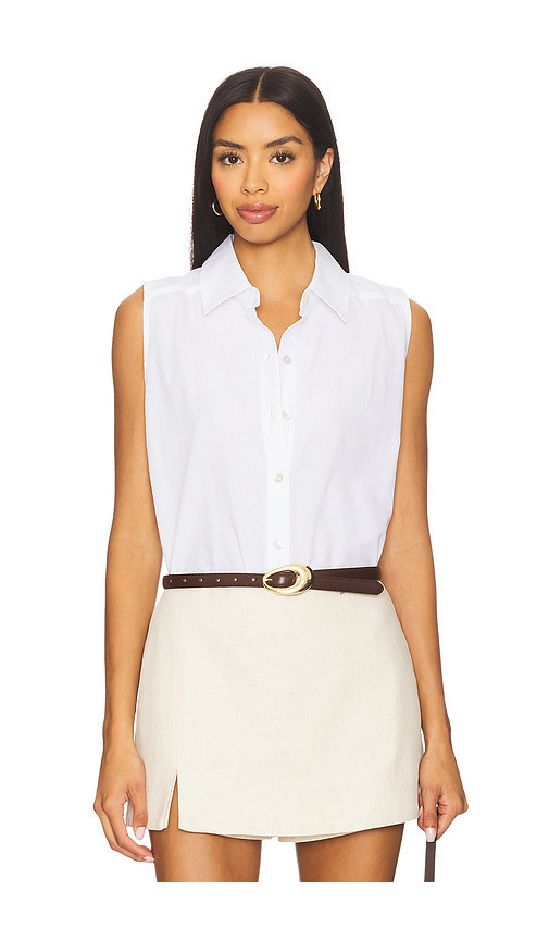 Donni. camisa sin mangas sandwash en color blanco talla S | Revolve Clothing (Global)