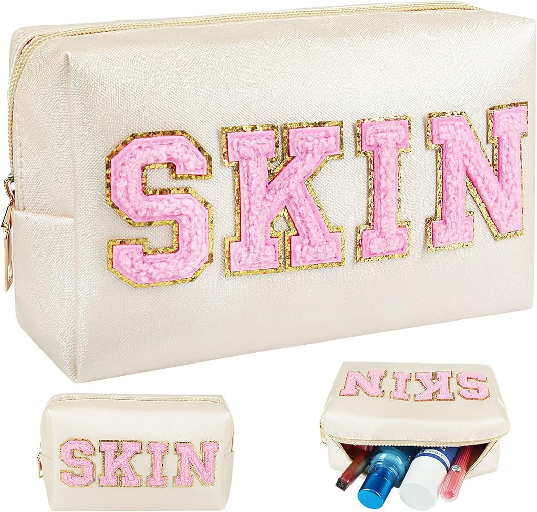 JOINDO Skin Makeup Bag, Skin Care Cosmetic Toiletry Bag, Preppy Makeup bag,Portable Makeup Zipper... | Amazon (US)