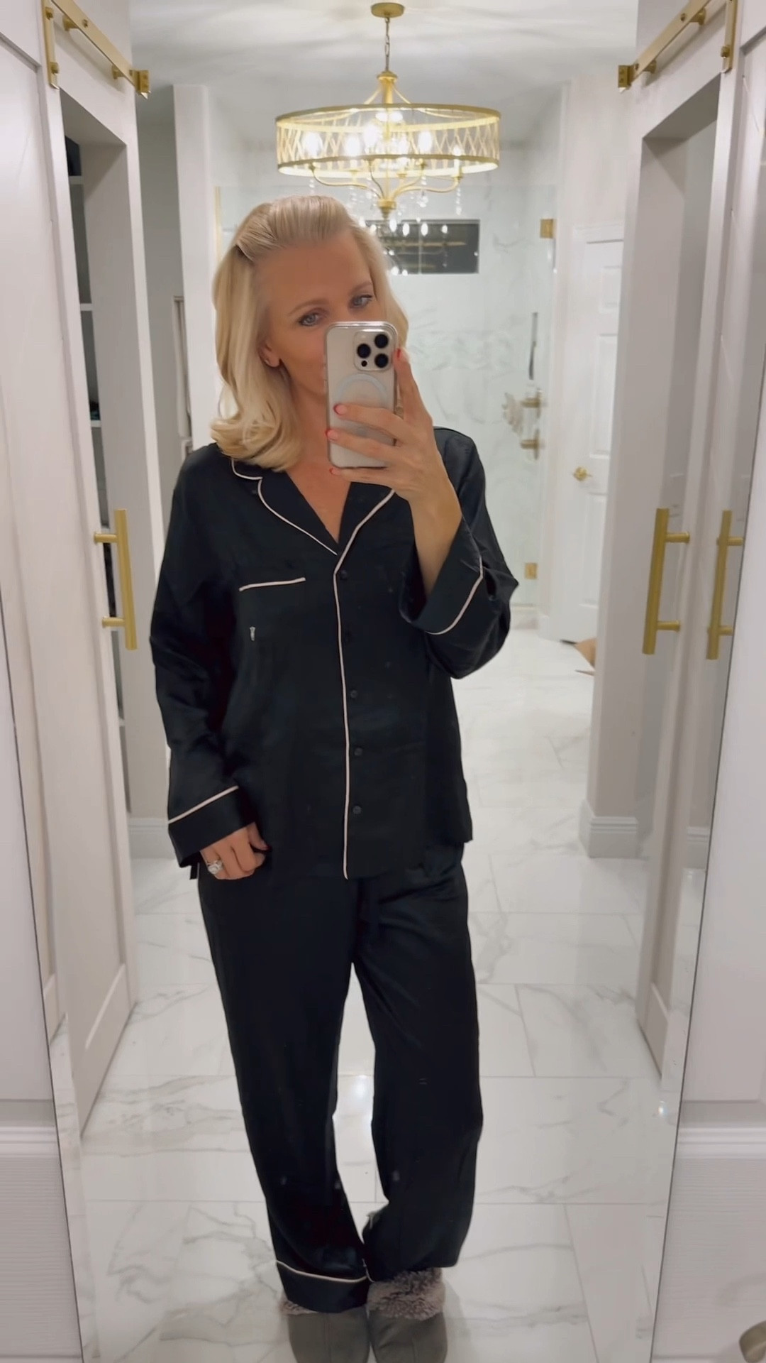 Satin pajama set from Victoria’s Secret. Soft satin material/elastic pants/button up top/long sleeve/luxurious feel/a variety of colors/perfect gift/Mom/gift for her/New Year’s/ comfy


#LTKHoliday