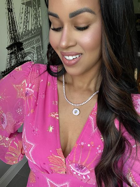 Linking my necklace stack from Ragen Jewels! Obsessed with this pink tennis necklace and pink evil eye! Perfect for my edgy and girly girls! 

My tennis necklace is the pink, rose gold, 16 inches. 

#LTKfindsunder100 #LTKover40 #LTKstyletip