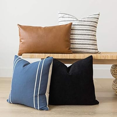 Woven Nook Decorative Throw Pillow Covers, Mika Style, 18 x 18 Inches (Set of 4) | Amazon (US)