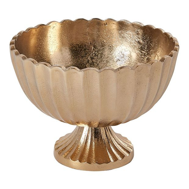 Gold Scalloped Compote 6.25 Inch | Antique Farm House