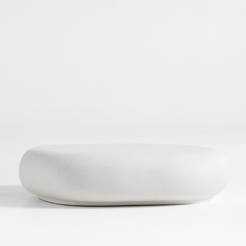 Pebble White Indoor/Outdoor Concrete Coffee Table by Leanne Ford | Crate & Barrel | Crate & Barrel