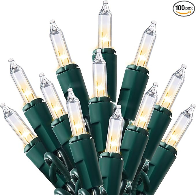 Joiedomi Clear Christmas String Lights Indoor,100 Count Mini Warm White Fairy Light,19.4 FT Light... | Amazon (US)