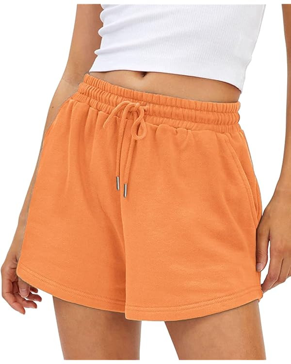 Women's Sweat Shorts Comfy Lounge Running Shorts Gym Summer Casual High Waisted Athletic Shorts w... | Amazon (US)