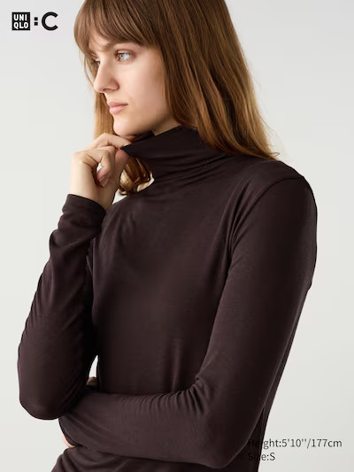 Women's HEATTECH Extra Warm Cashmere Blend High Neck T-Shirt | UNIQLO UK | UNIQLO (UK)