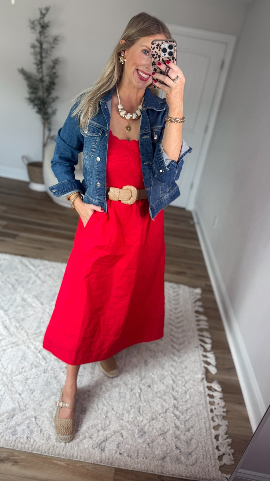 Daily try on, Walmart outfit, Walmart fashion, Walmart try on, red midi dress, jean jacket 

#LTKootd #LTKmomlife #LTKgrwm