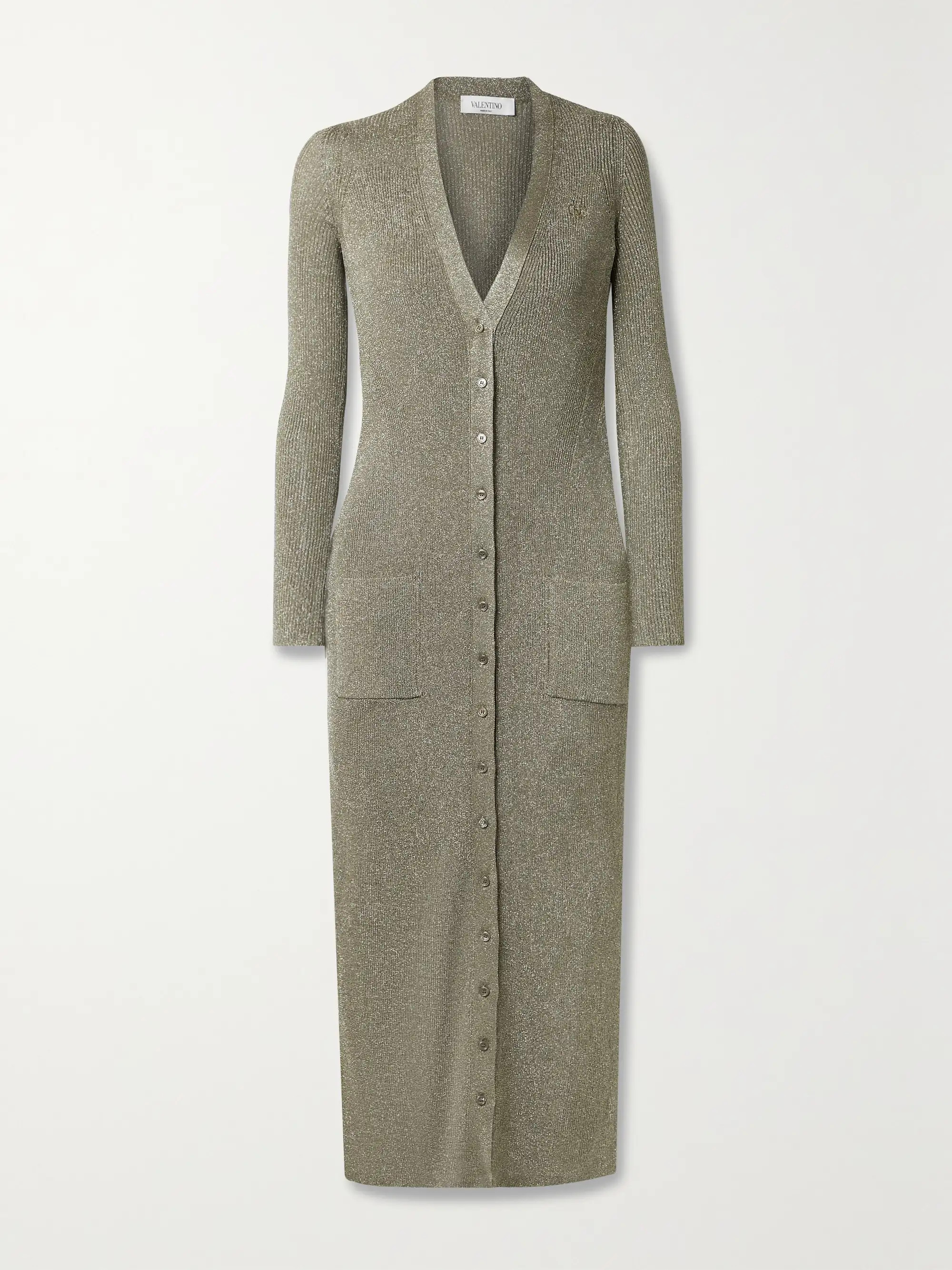 Metallic ribbed-knit cardigan | NET-A-PORTER (UK & EU)