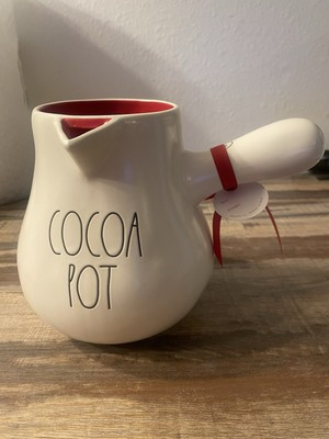 Rae Dunn White COCOA POT With RD Initials On Handle And Red Inside. Never Used! | eBay US