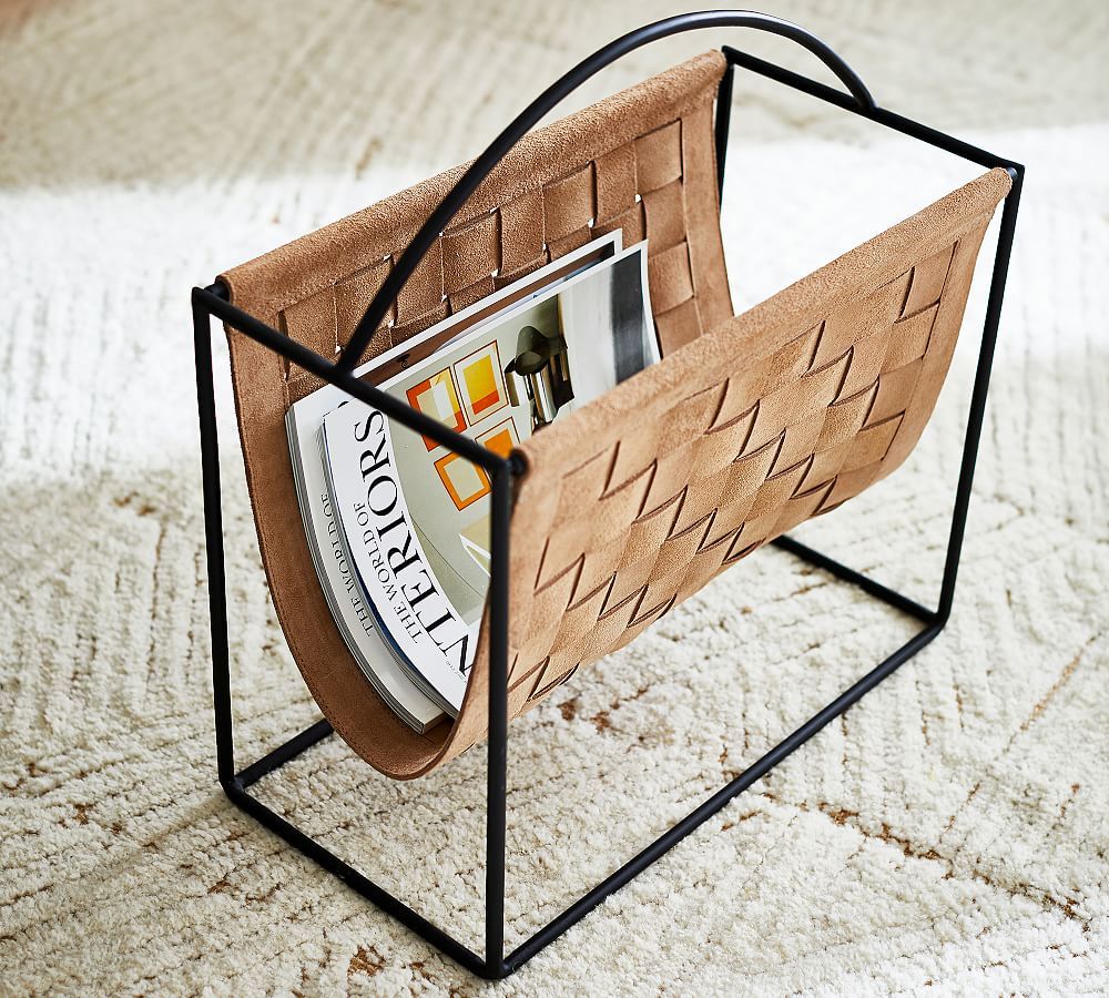 Suede Magazine Holder | Pottery Barn (US)