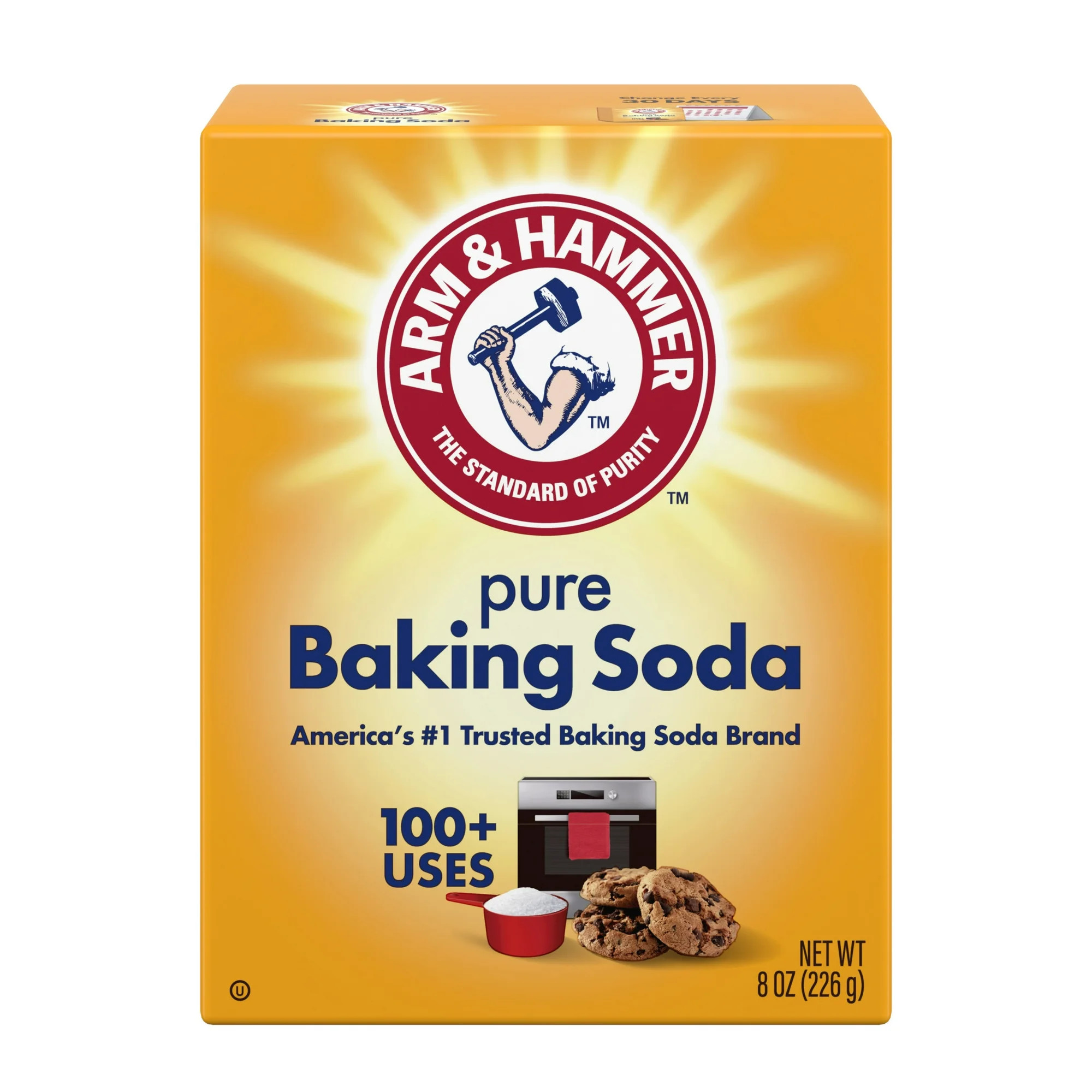 ARM & HAMMER Pure Baking Soda, For Baking, Cleaning & Deodorizing, 8 oz Box | Walmart (US)