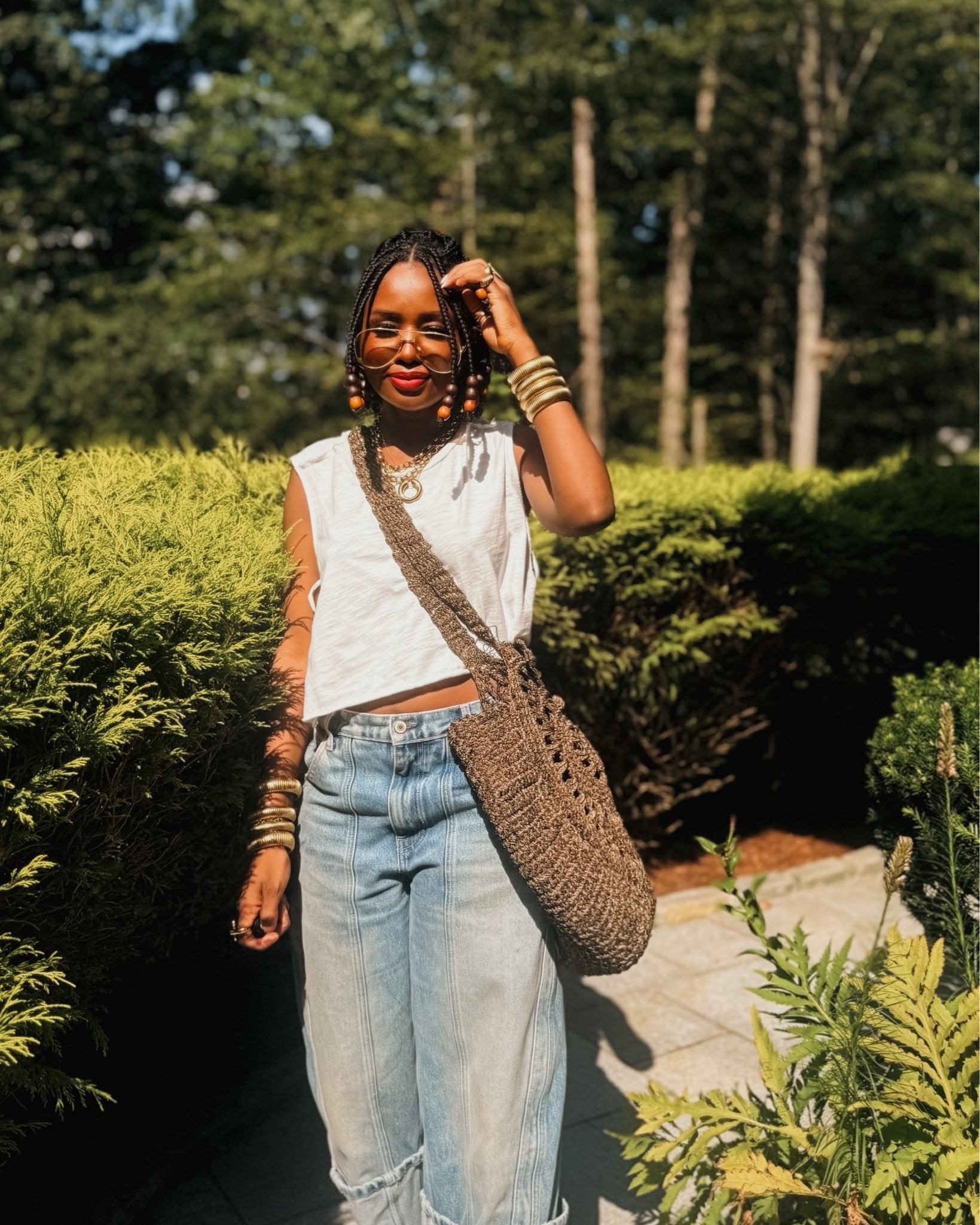 More #freepeople dupes coming at ya! Perfect neutral look with a pop of color. Summer is winding down in New England so this is a perfect early fall look.

#LTKOver40 #LTKMidsize