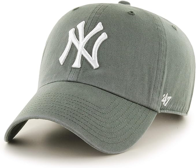 47 Brand MLB Moss Green Primary Logo Clean Up Adjustable Strap Baseball Cap Hat, Adult One Size F... | Amazon (US)