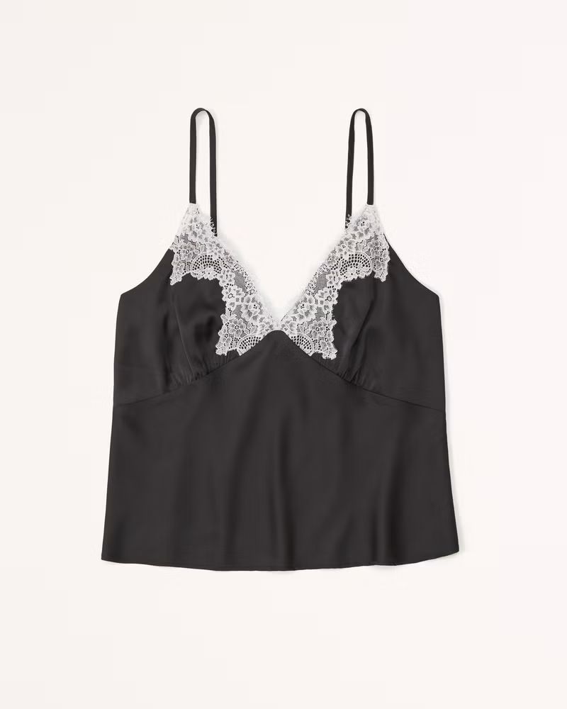 Lace and Satin Sleep Cami | Abercrombie & Fitch (US)