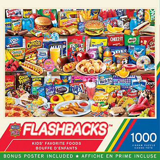 MasterPieces Flashbacks - Kids Favorite Foods 1000 Piece Jigsaw Puzzle - Macy's | Macy's