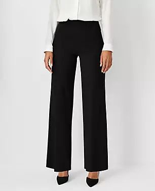 The High Rise Side Zip Wide Leg Pant in Knit | Ann Taylor (US)