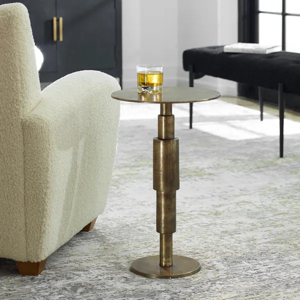 Uttermost Descend Gold Accent Table - 14"W x 22.5"H x 14"D | Bed Bath & Beyond