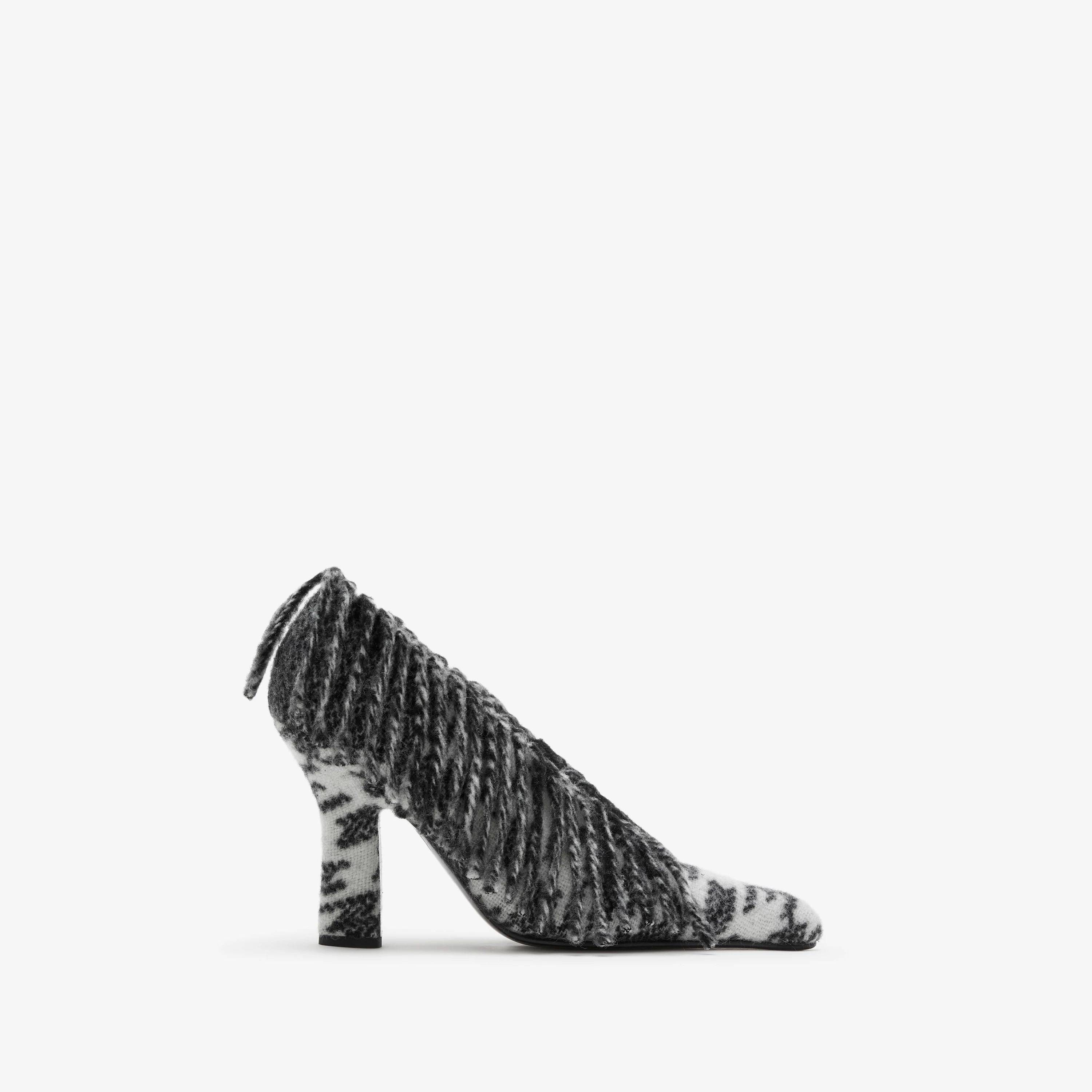 Check Wool Sweep Pumps in Black - Women | Burberry® Official | Burberry (US)