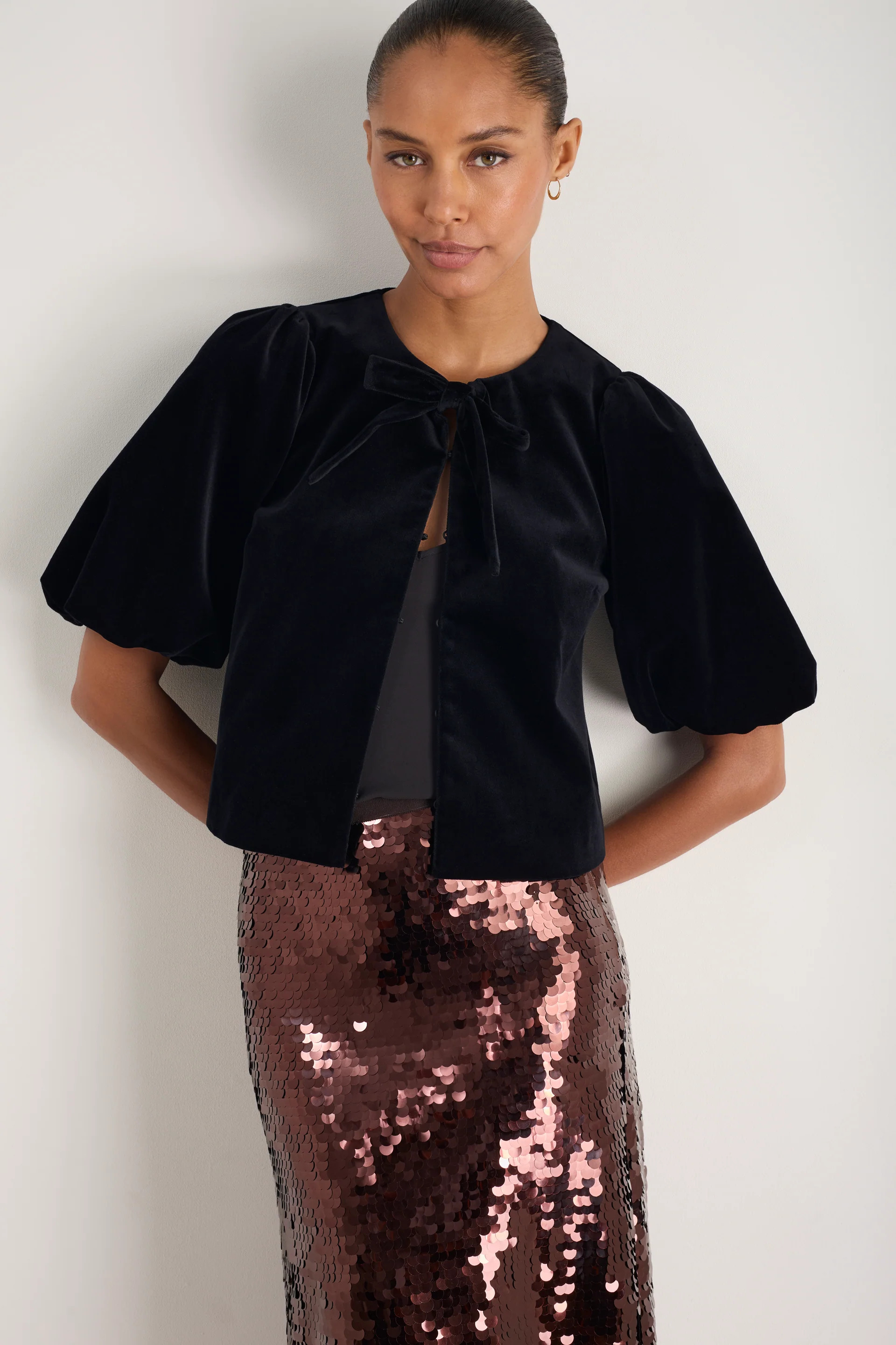 Coral Top - Black Velvet | WYSE London