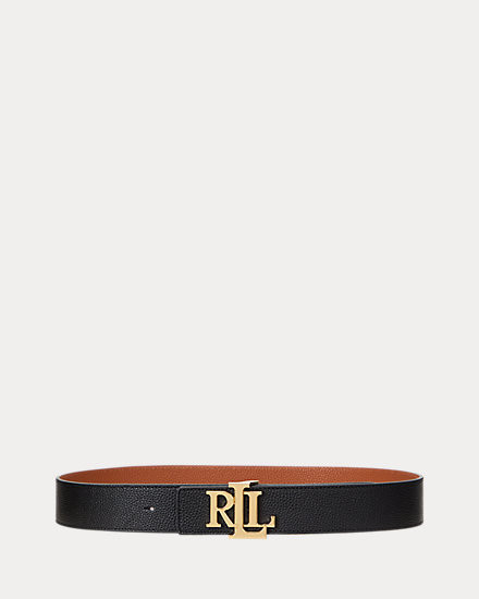 Cinturón ancho reversible de piel para Women | Ralph Lauren® ES | Ralph Lauren (ES & PT)