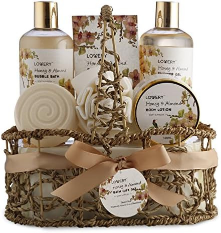 Mothers Day Home Spa Gift Basket - Honey & Almond Scent - Luxury Bath & Body Set For Women and Me... | Amazon (US)
