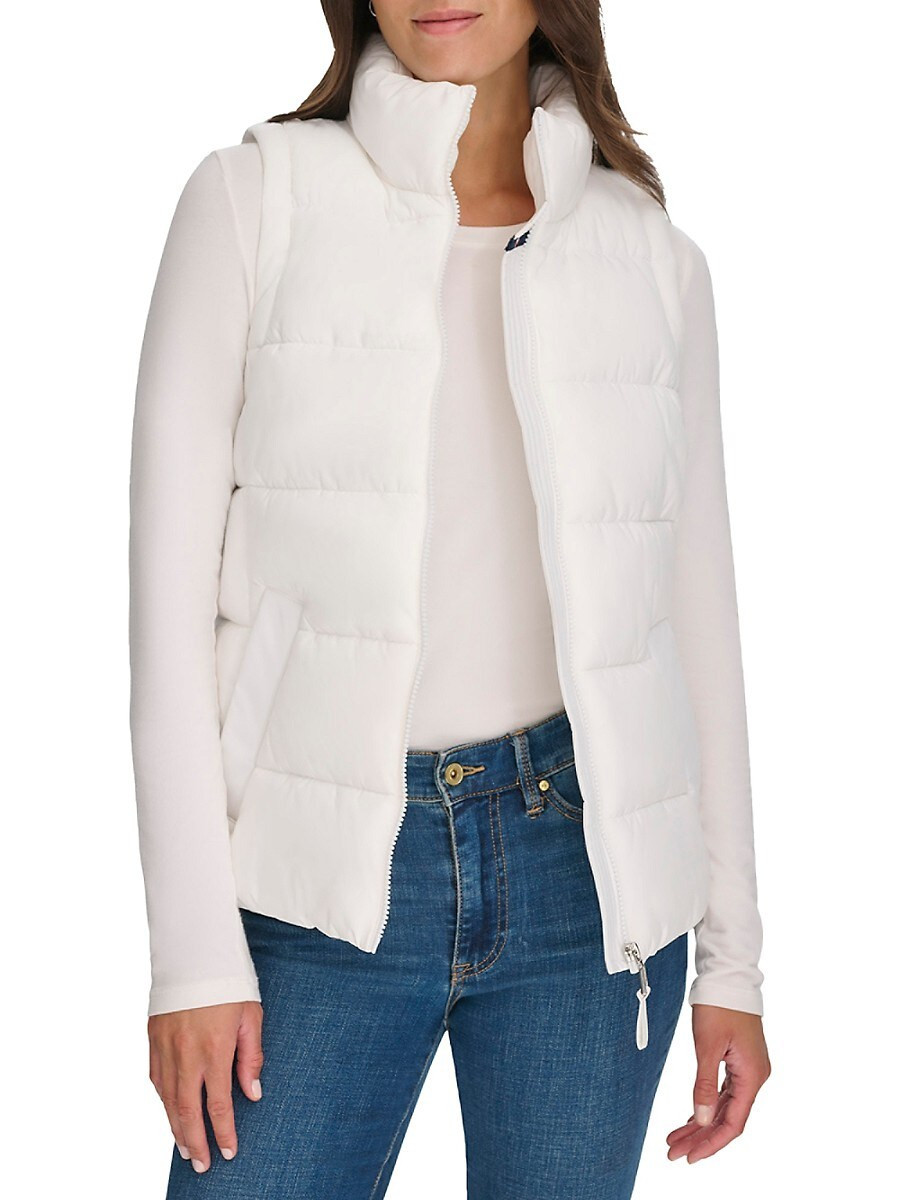 Tommy Hilfiger Women's Puffer Vest - White - Size M | Saks Fifth Avenue OFF 5TH
