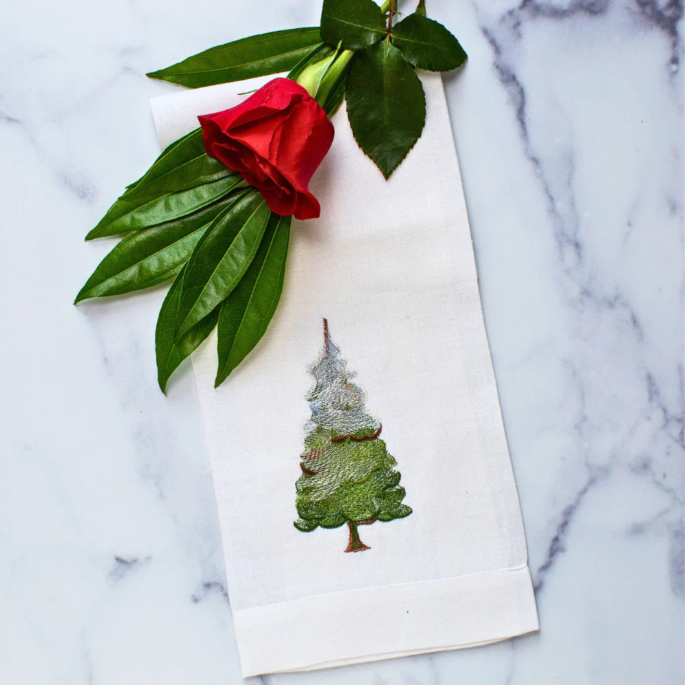 Snowy Pine Linen Towel | Arte Italica & Crown Linen Designs