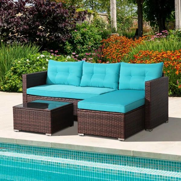 Presious 3 - Person Outdoor Seating Group with Cushions | Wayfair North America