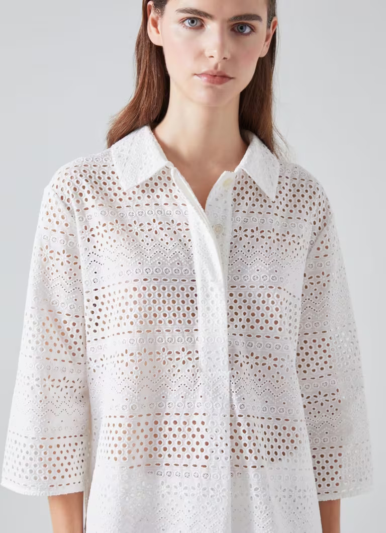 Edie White Broderie Anglaise Shirt | L.K. Bennett (UK)
