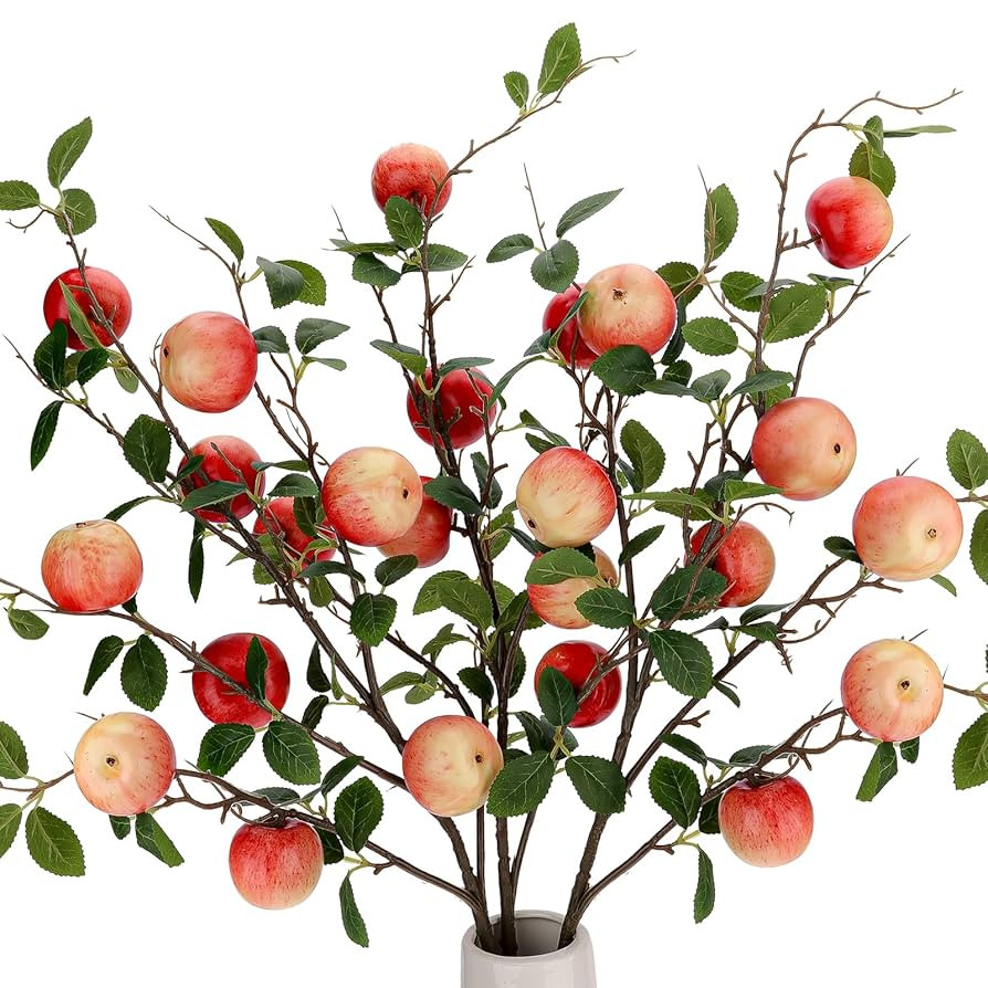Gresorth Realistic Fake Apple Bouquet Decoration Pink Artificial Lifelike Plant Stem Faux Fruit B... | Amazon (US)