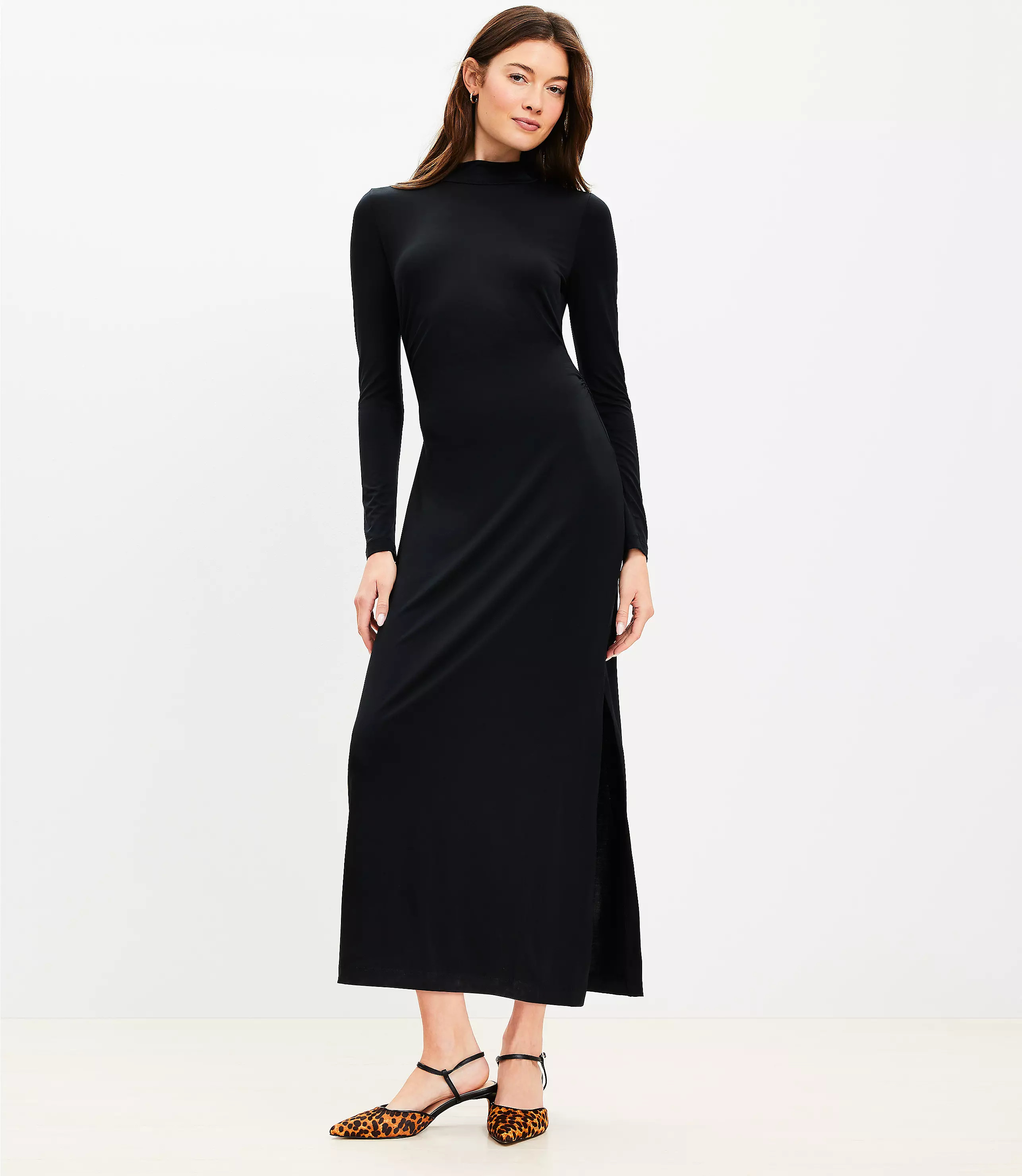 Mock Neck Midi Dress | LOFT