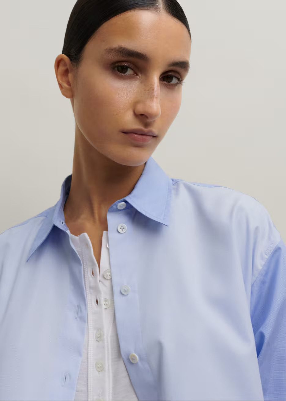 Cotton Colour Block Oversized Shirt Cotton | ME+EM Global (Excluding US)