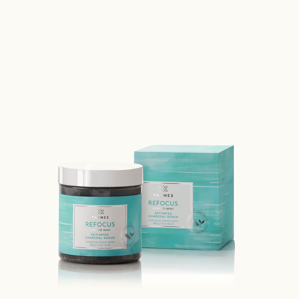 Refocus Juniper Mint Activated Charcoal Scrub | Thymes | Thymes