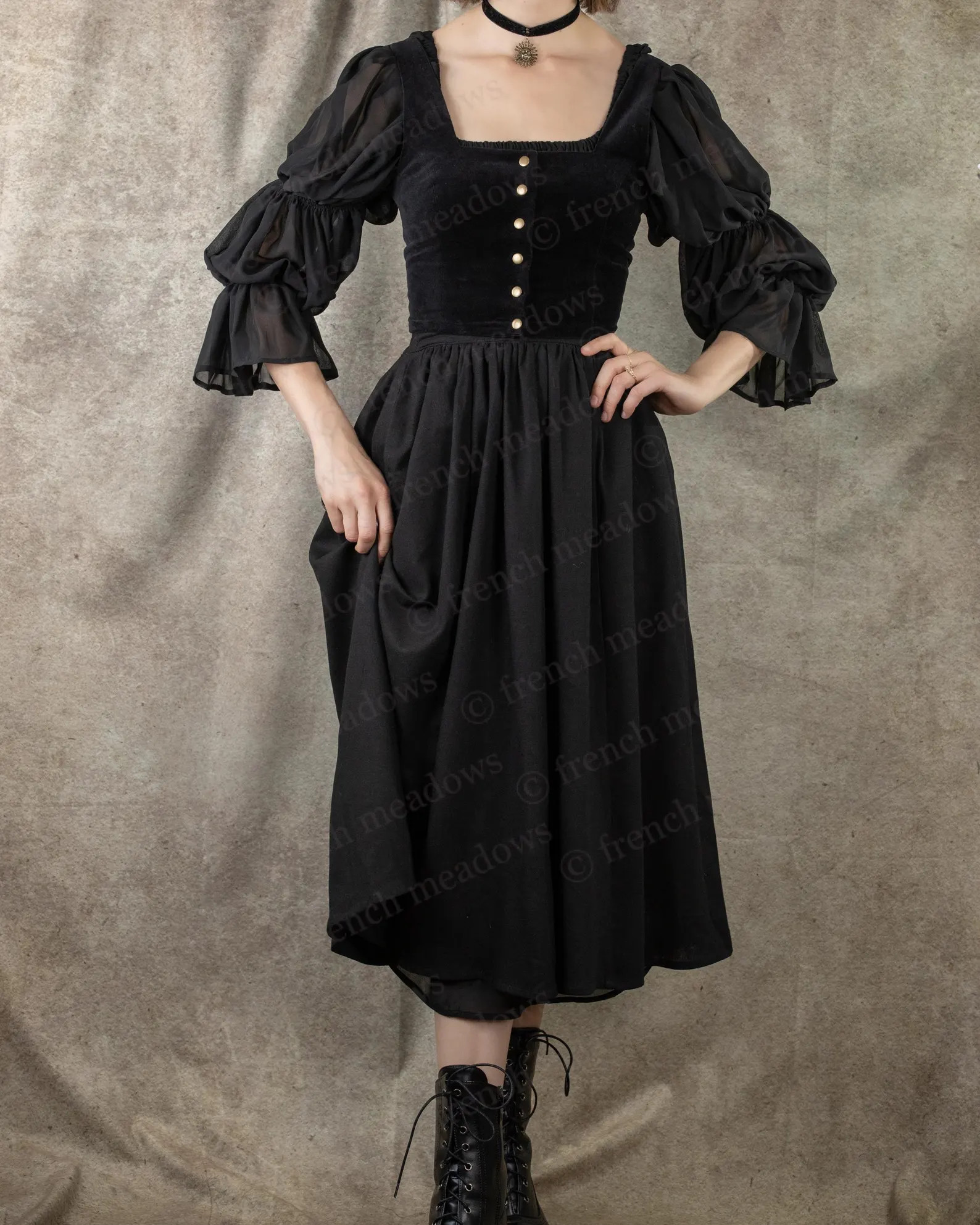 Black Linen Midi Skirt: Renaissance Cottagecore Costume With Pockets - Etsy UK | Etsy (Global)