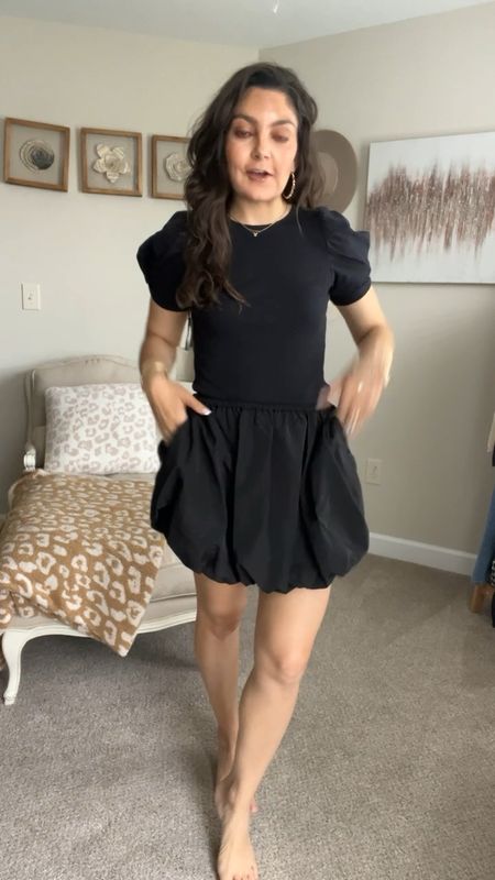 Bubble skirt and puff sleeve top from Nordstrom! Skirt is a small, top is an xs