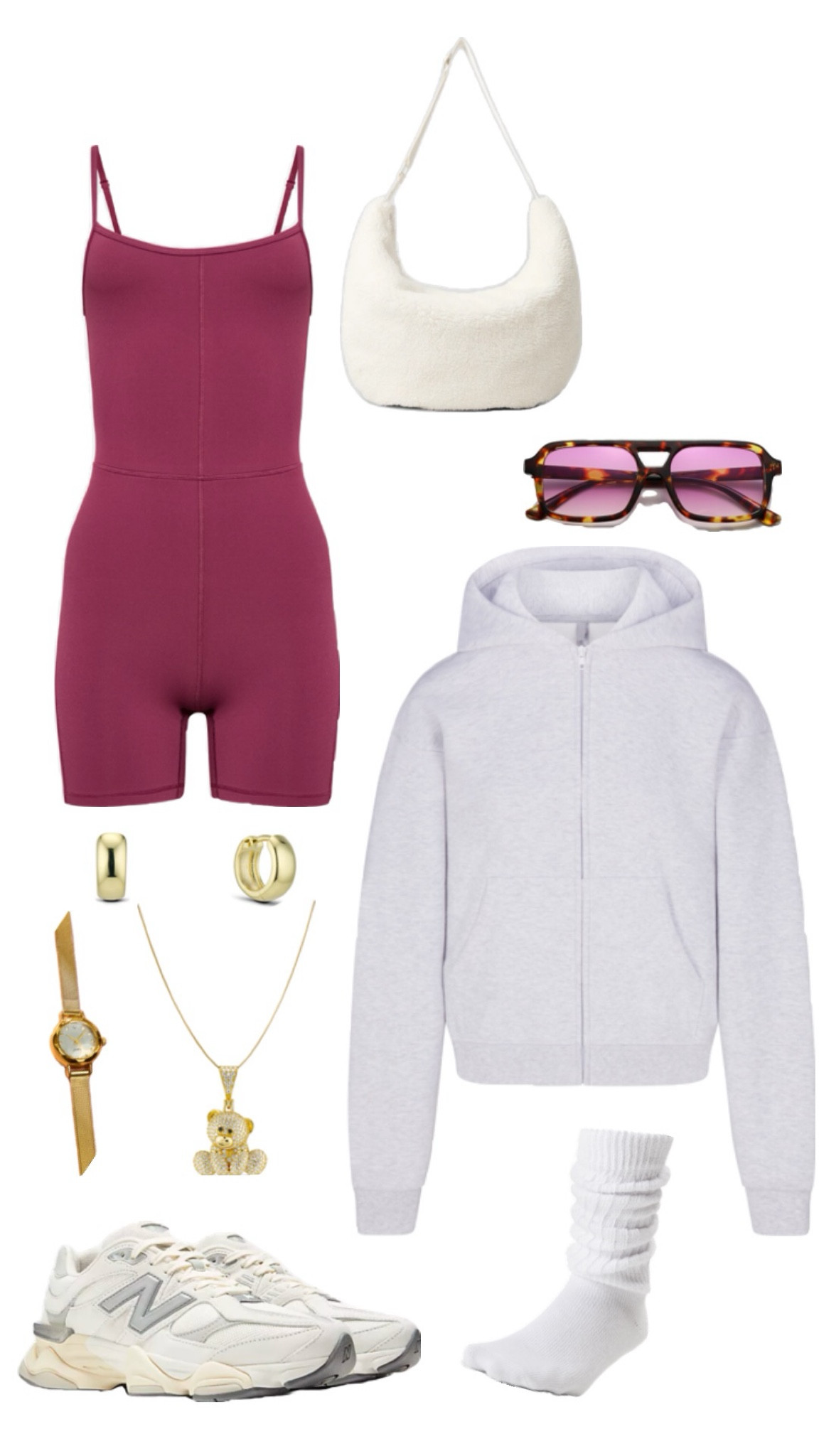 Casual outfit, gym outfit, errands outfit, simple outfit, romper, onsie, skims, new balance, gold jewelry, outfit ideas, outfit inspo, outfit inspiration 

#LTKActive #LTKShoeCrush #LTKStyleTip