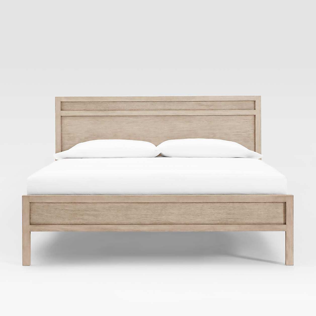 Keane Weathered Natural Solid Wood King Bed + Reviews | Crate & Barrel | Crate & Barrel