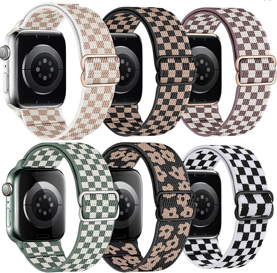 MITEV 6 Pack Stretchy Solo Loop Compatible with Apple Watch Band 38mm 40mm 41mm 42mm 44mm 46mm 45... | Amazon (US)