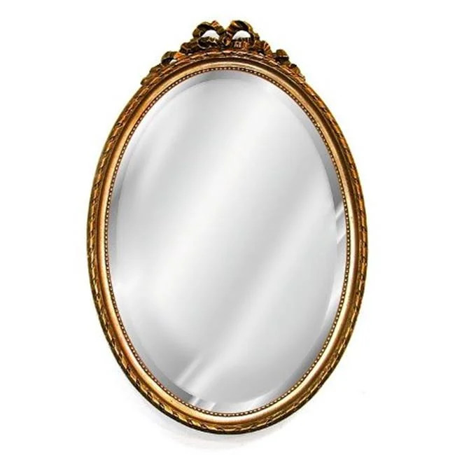 Hickory Manor 5065AG Oval With Bow Antique Gold Decorative Mirror | Walmart (US)