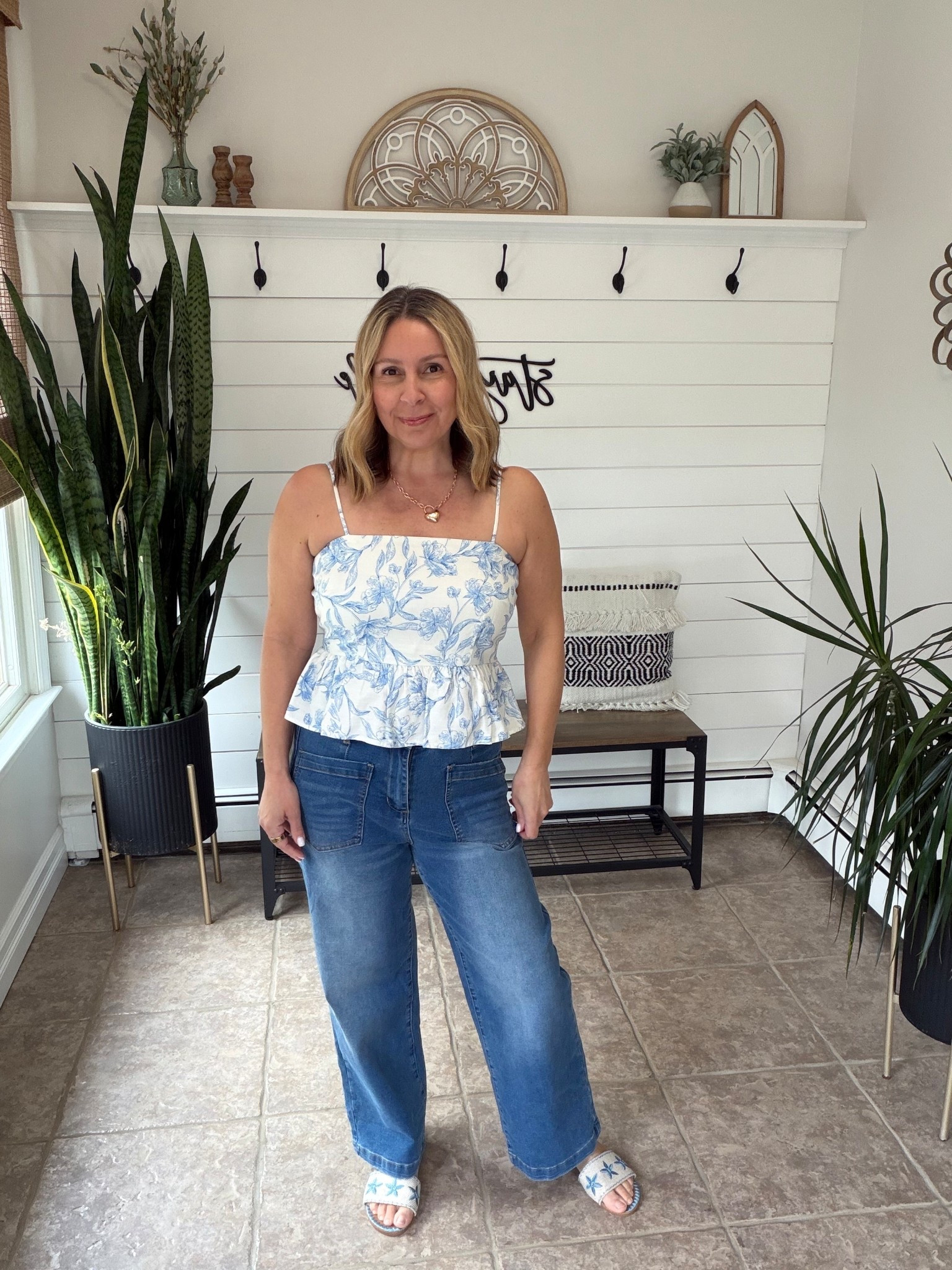 You are going to love these high waisted stretchy wide leg jeans! Coastal chic vibes!
I'm wearing a size 8. Dress them up or down they're great! My peplum top is sold out: ( Spring outfits 2026, date night outfits, casual style

#LTKPetite #LTKmomlife #LTKSeasonal #LTKootd #LTKOver40 #LTKMidsize