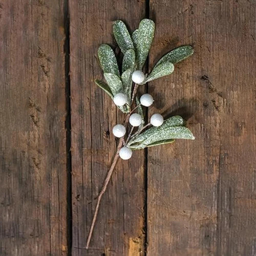 Frosted Mistletoe Pick | Shop Simon