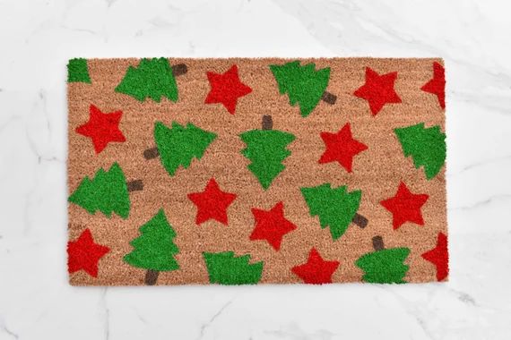 Christmas Tree Doormat, Cute Doormat, Christmas Doormat, Christmas Star, Christmas Decor, Doormat... | Etsy (US)