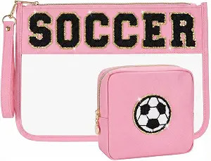 Soccer Gifts, Graduation Gifts for Girls, Soccer Makeup Bag with Chenille Letter, Sports Fan Birt... | Amazon (US)