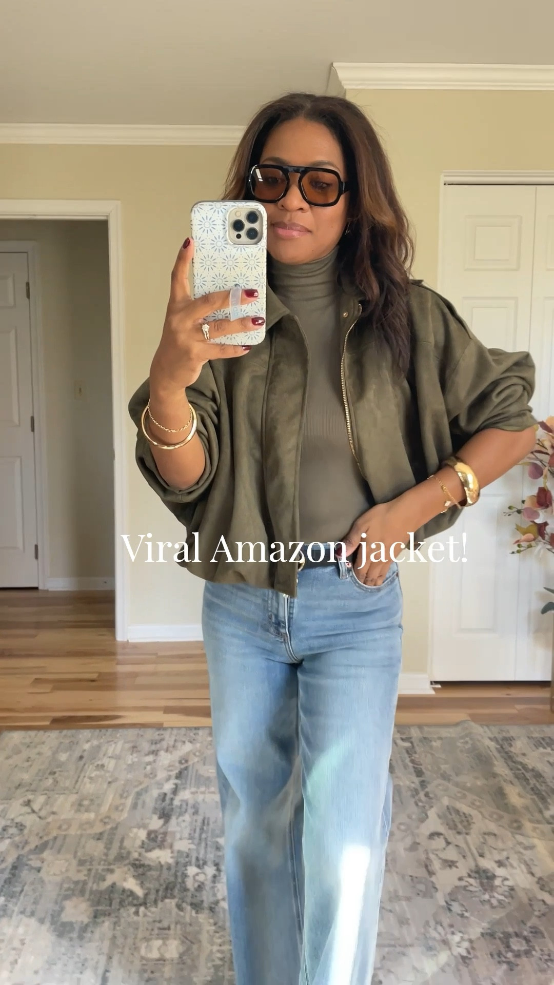 Wearing a small in the jacket and my jeans are a size 4

#LTKFindsUnder100 #LTKStyleTip #LTKOver40